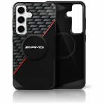 Mercedes AMG kahekihiline Rhombs MagSafe korpus Samsung Galaxy S25+ must/punane