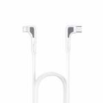 Remax RC-181i nurga disainiga vastupidav andme- ja kiirelaadimiskaabel PD 20W 3A USB-C to Lightning 1m valge