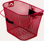 Front basket BURGHARDT, stemile, metal, red, with handle