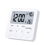 iKaku KSC-1741 DIFEI 3-s hes meteostation / kell / termomeeter / hgromeeter Valge