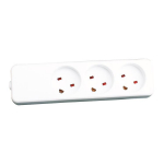 Garbot Plast Power Strip 3-way K-IT Outlet. White