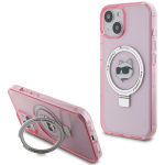 Karl Lagerfeld KLHMP15SHMRSCHP iPhone 15 / 14 / 13 6.1" rowy / roosa kvakaane Ring Stand Choupette Head MagSafe