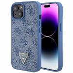 GUESS GUHCP15SP4TDPB iPhone 15 / 14 / 13 6,1" sinine kvakaaneline nahast 4G kolmnurk Strass