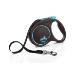 Trixie Flexi BLACK DESIGN, tape leash, L: 5 m, blue, up to 50kg