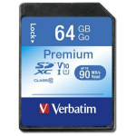 Verbatim Premium U1 SDXC kaart 64GB V10 must/must 44024