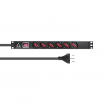 Lanview 1U 19-tolline 6-port Type F/J, llitiga, 2 meetrine toitekaabel
