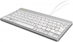 R-Go Kompaktne vaheaja-ergonoomiline klaviatuur pausiprogrammiga, juhtmega, valge (RGOCONDWDWH)