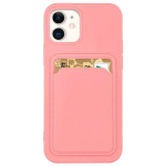 Hurtel Card Case silicone case wallet with card pocket for Samsung Galaxy S22+ (S22 Plus) pink