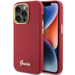 GUESS GUHCP15LSMBSLM iPhone 15 Pro 6.1" magenta vrvi kvakaane Silikoonist Script Metal Logo AND Frame