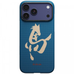 PITAKA Etui Edge Case Ink Horse Painting iPhone 17 Pro -telefonile, asin sinine