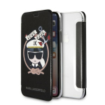 Karl Lagerfeld KLFLBKPXKSB iPhone X/Xs tarny/must raamatukapp Signature Glitter