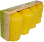PROVENCE Candle Yellow 5x9cm 4pcs