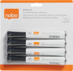 NOBO Glide -valged markerid, ohut tipp, must, 4 tk (1915392)