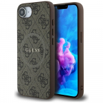 GUESS mbris iPhone'i 16e (SE 4 2025) jaoks, hildub MagSafe'iga GUHMPSE4G4GFRW (PU 4G Ring Classic Logo), pruun