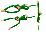 LEAN Toys Plush Monkey Mascot with Sound, Green 80 cm