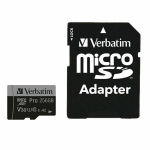 Verbatim MicroSD-kaart 256GB + adapter Pro U3 must/must 47045