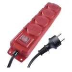 EMOS Praegune pikendusjuhe 10 m, 3x1,5 mm 4 pistikupunkti + lliti, kummist kaabel, IP44