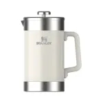 STANLEY The Stay-Hot French Press 1.4L coffee thermos in glossy cream color