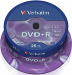 Verbatim Matricas DVD+R AZO 4,7 GB 16x 25 pakett, Spindel