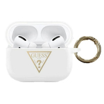 GUESS GUACAPLSTLWH AirPods Pro katevalge/valge Silikoon Kolmnurk Logo