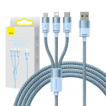 Baseus 3in1 USB-kaabel StarSpeed Series, USB-C + Micro + Lightning 3,5A, 1,2m (sinine)