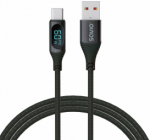 Savio USB-A mees - USB-C mees digitaalise nitajaga 1m