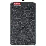 SAUBER Bathroom rug 70x120 cm, dark grey stone pattern