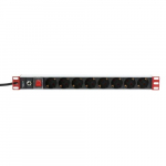 Techly 106893 Toitevallim PDU Rekiin 19" 1U, 8x Schuko, 250V/16A kaabel 3m