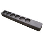 Garbot Plast Power Strip 6-way K-IT Outlet. Black