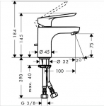 Washbasin mixer HANSGROHE LOGIS E 70 71160000