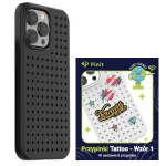 Pinit Dynamic + Tattoo Case Set PiniPhone 14 Pro 6.1" mustriline must 1
