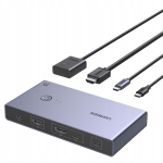 UGREEN USB-C + HDMI 4K 60Hz 2-in-1 KVM lliti Gray - OUTLET