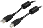 Deltaco USB-250FS USB-kaabel USB 2.0 5 m USB A USB B 0,48 Gbit/s Must