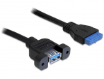 Delock 0,5 meetrine USB 3.0 isane-isane USB kaabel, USB A IDC, must