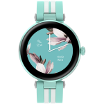 CANYON Semifreddo SW-61, Rtl8762dt, 1.19'' Amoled 390x390px, oncell TP, 192KB RAM, 3.7V 190mAh battery, Green alumunum alloy case middle frame+plastic bottom case+green and white silicone strap + silver strap buckle. Strap: 261*18mm 37.8g