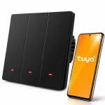 Qoltec Nutikas 3-lni valgustiklustik | Wi-Fi | Ajastaja | Tuya | Smart life | Must