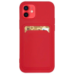 Hurtel Card Case Silicone Wallet Case With Card Slot Documents For Xiaomi Redmi Note 10 5G / Poco M3 Pro Red