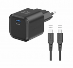 Swissten Reisislaadija GaN USB-C 20W PD + andmekabel USB-C-USB-C 1.2m