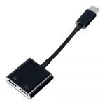 Adapter AUX 2in1 C-tpi (isane) kuni C-tpi (emane) / C-tpi (emane) LAHTI must [DAC]