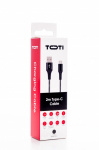 SEEK TOTI USB A Type-C kaabel, 2 m, punutud, 2A, must/ruumihall