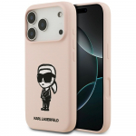 Karl Lagerfeld Silikoonist kaitsekott Karl Sketch AND Logo MagSafe iPhone'ile 17 Pro Max, roosa