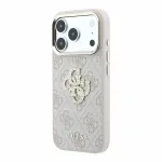 GUESS PU 4G Strass Metal Logo korpus iPhone 18 Pro Max telefonile, roosa