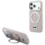 Karl Lagerfeld Juhtmetaust ringstendiga 360 Choupette Head Pin MagSafe iPhone 18 Pro / 17 Pro jaoks roosa
