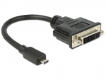 Delock 65563 videokaabeladapter 0,2 m DVI-D Micro-HDMI must