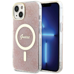 GUESS GUHMP15SH4STP iPhone 15 / 14 / 13 6.1" roosa kvakott IML 4G MagSafe