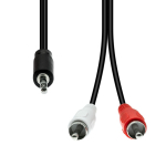 ProXtend 3-piniline 2 x RCA kaabel M-M Must 1,5M