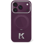 Etui Karl Lagerfeld IML Ring Stand 360 Kameo Metal MagSafe do iPhone 18 Pro / 17 Pro burgundowy