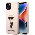 Karl Lagerfeld KLHCP14MSNIKBCP iPhone 14 Plus / 15 Plus 6.7" kvakott roosa/roosa Silikoonist Ikonik