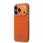 Lacoste Petit Pique Semi Wrap phone case with MagSafe support for iPhone 17 Pro Max orange