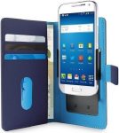 PURO Smart Wallet XL universaalne mbris sinine/sinine 5,1" koos pildihoidja ning kaardi ja rahataskutega UNIWALLET3BLUEXL